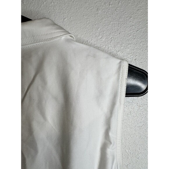 Calvin Klein Women’s White Sleeveless Shirt Dress Sz 8 Belted Button Front Hem - Picture 11 of 14